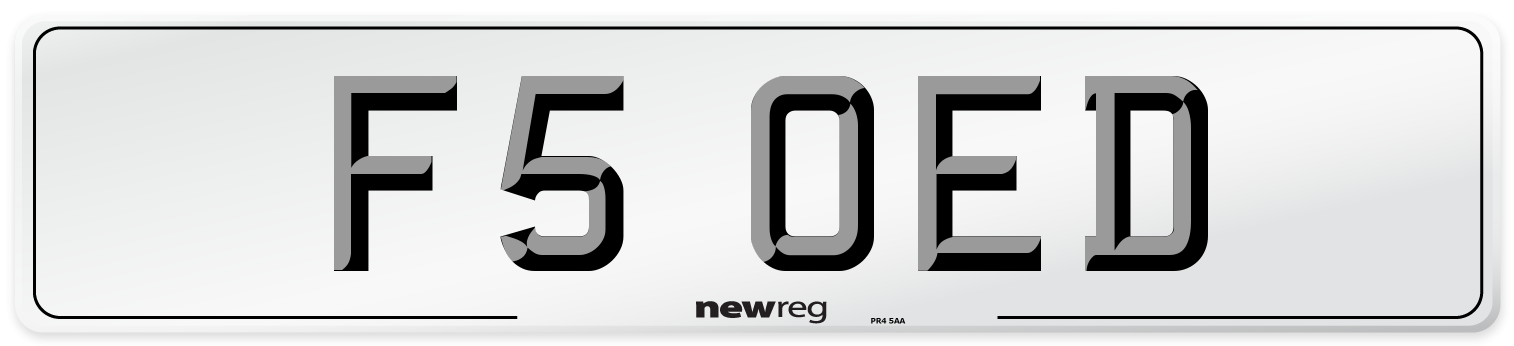 F5 OED Number Plate from New Reg